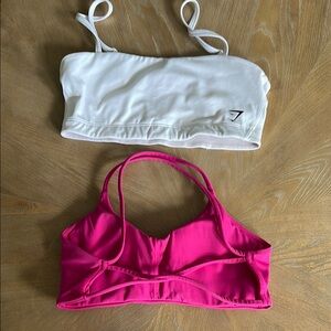 White and Pink Sports Bras